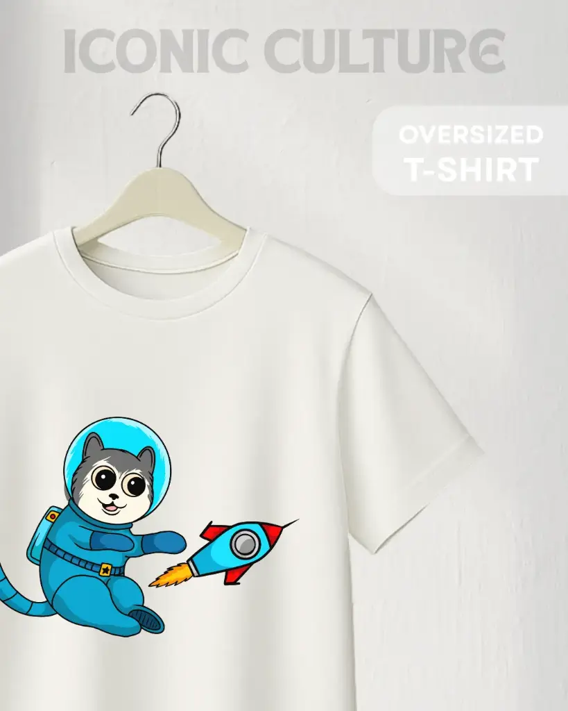 CAT ASTRO HELMET | PREMIUM OVERSIZED T-shirt