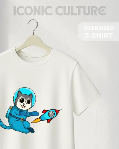 CAT ASTRO HELMET | PREMIUM OVERSIZED T-shirt